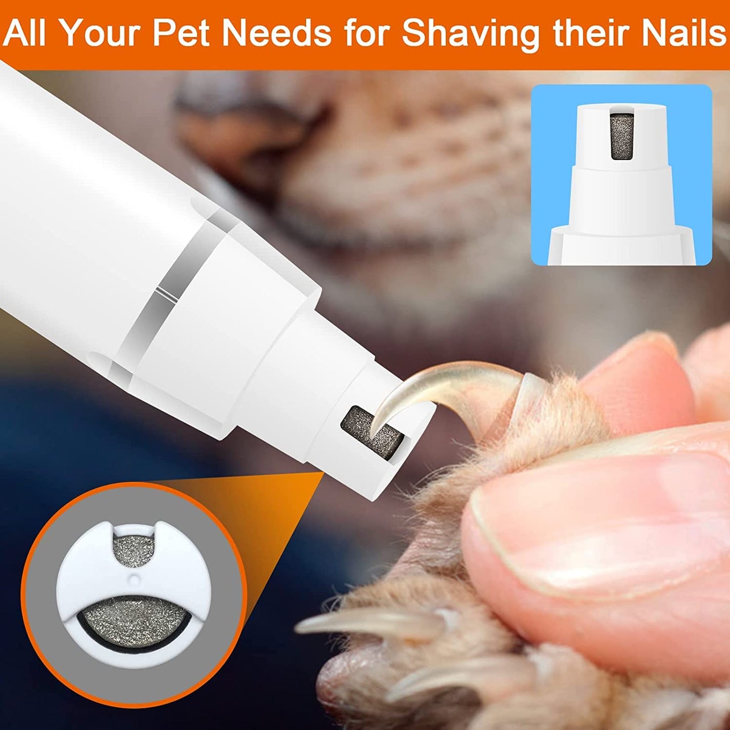 Pet Clippers Grooming Kit – Low Noise Rechargeable Hair Clipper with Paw Trimmer & Cordless Nail Grinder for Dogs, Cats & Other Pets