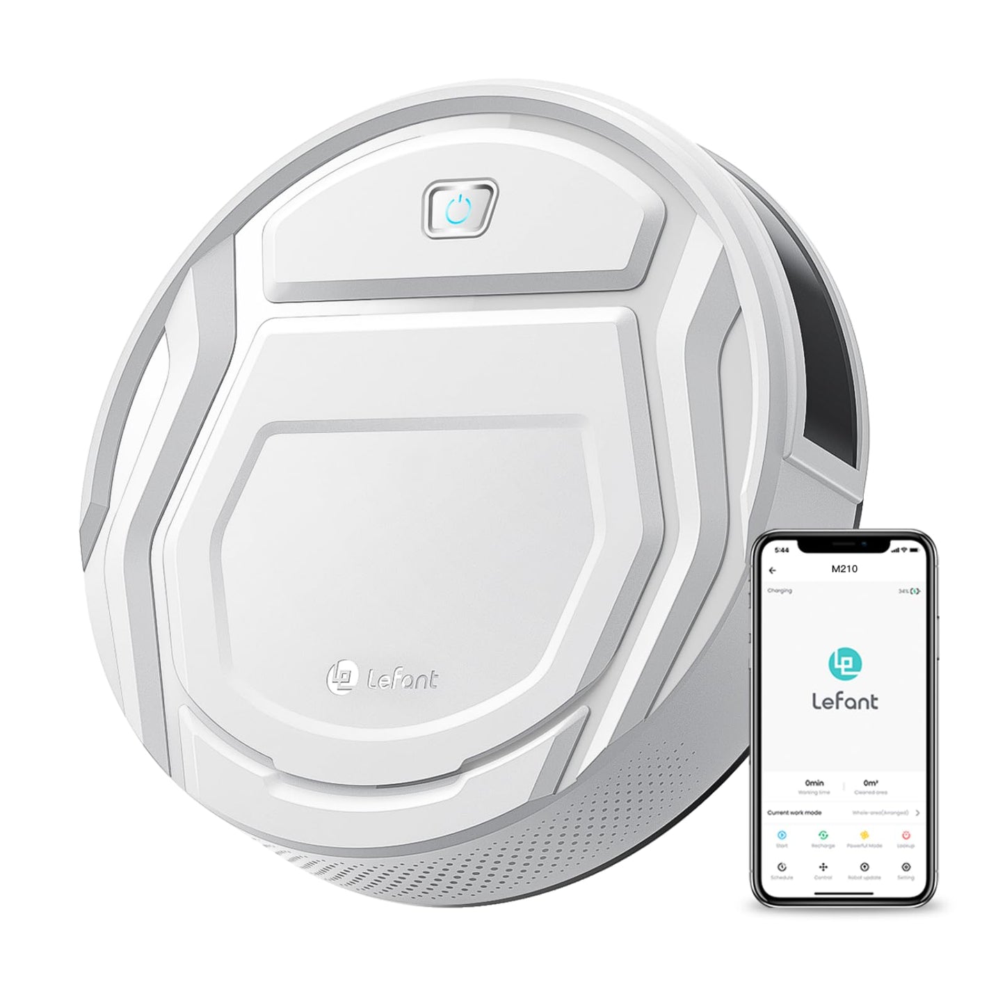Robot Vacuum Cleaner – Slim, Strong Suction, 120 Min Runtime, Quiet Operation, Automatic Self-Charging, Wi-Fi/App/Voice Control, Ideal for Pet Hair, Hard Floors & Daily Cleaning