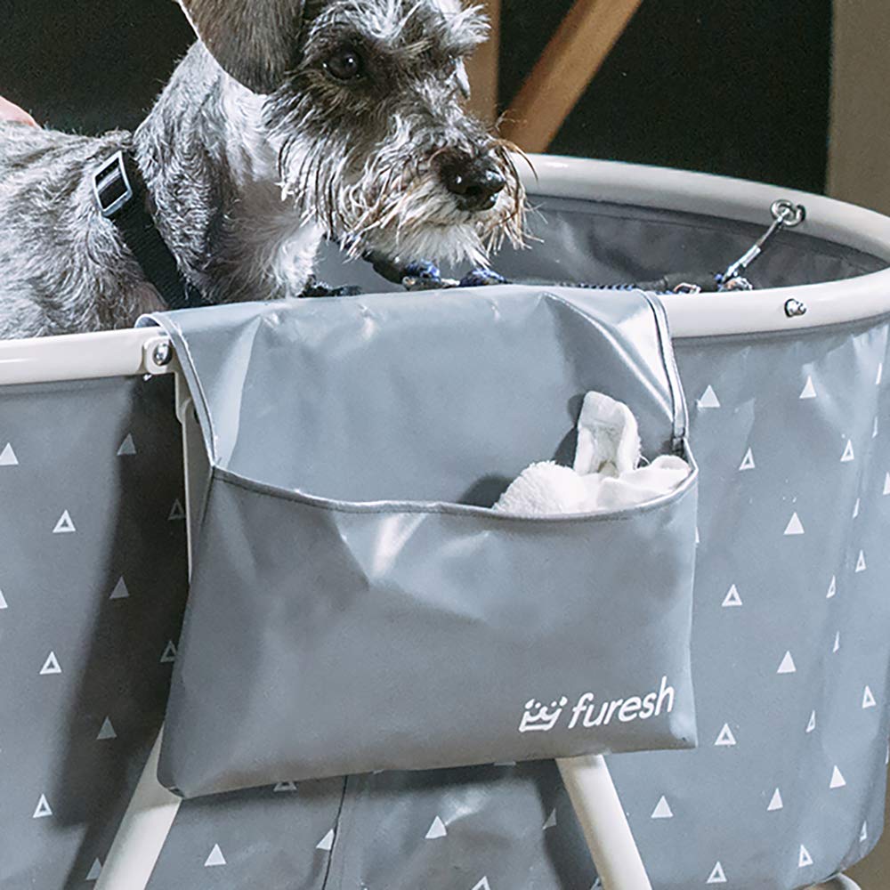 Elevated Foldable Pet Bath Tub & Grooming Station – Portable Indoor/Outdoor Wash Station for Small & Medium Dogs and Cats (Gray)