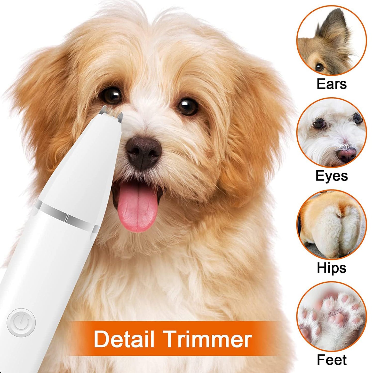 Pet Clippers Grooming Kit – Low Noise Rechargeable Hair Clipper with Paw Trimmer & Cordless Nail Grinder for Dogs, Cats & Other Pets