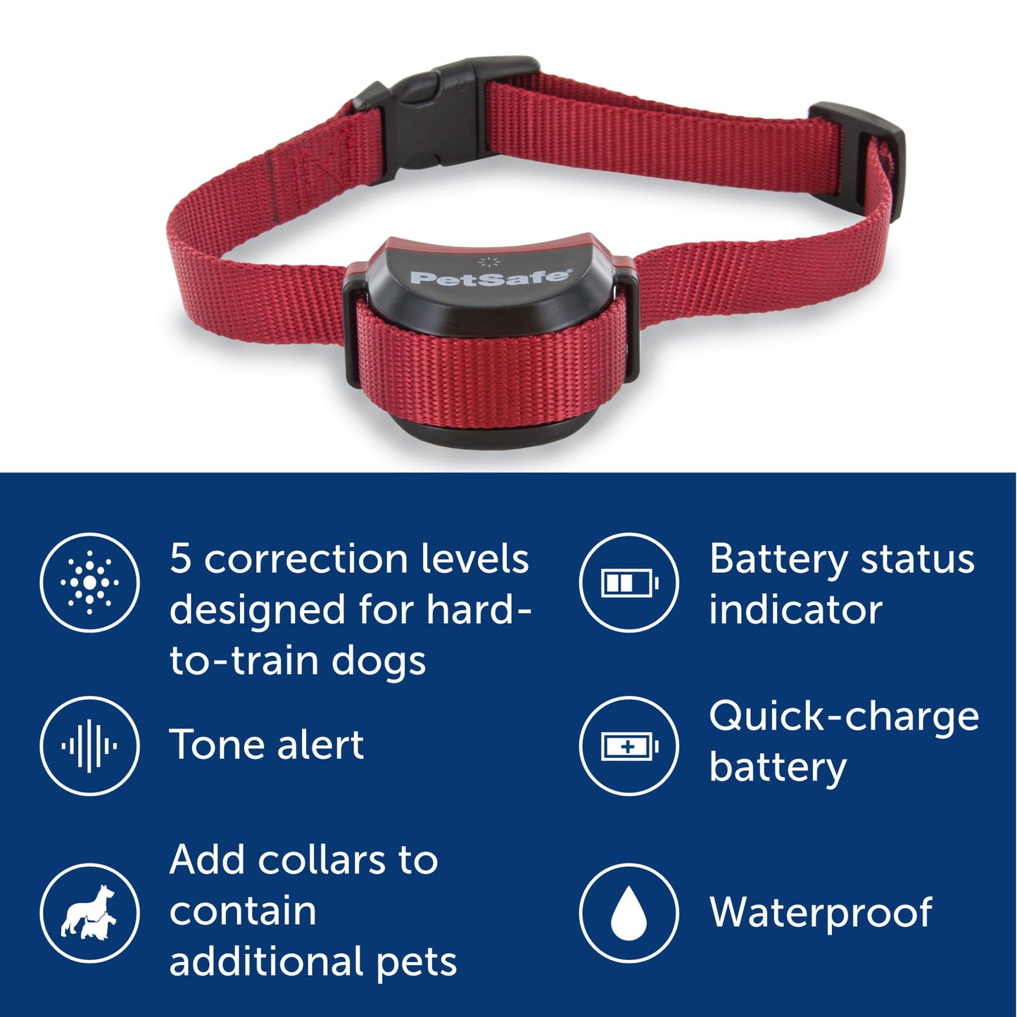 Rechargeable Wireless Dog Fence Collar – Waterproof Receiver with Adjustable Correction Levels & Quick Charge (Fits 5 lbs+)