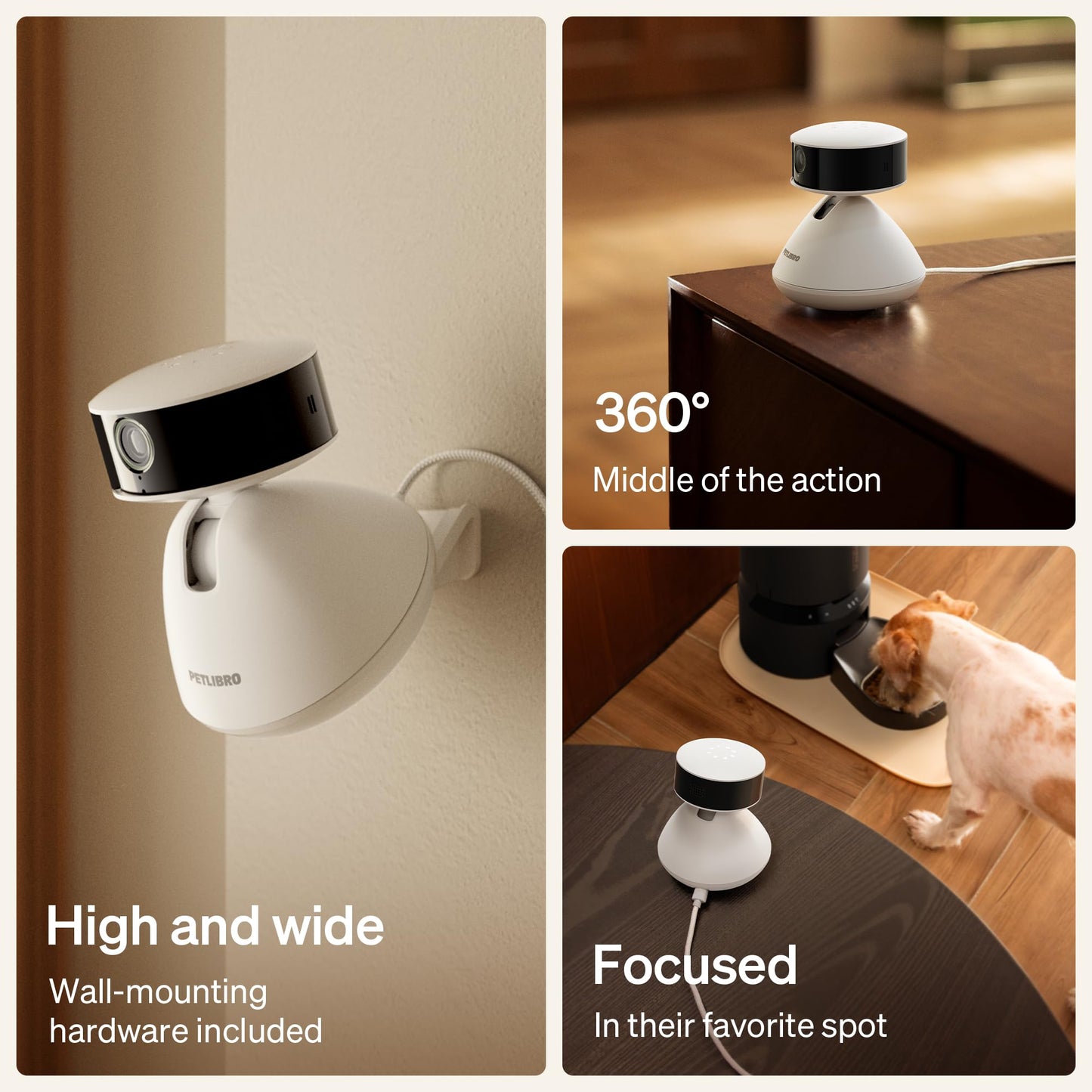 AI Pet Camera with App – Multi-Pet Recognition, Smart Activity Analysis, 360° Auto-Tracking View, 1080P HD, Night Vision & 2-Way Audio