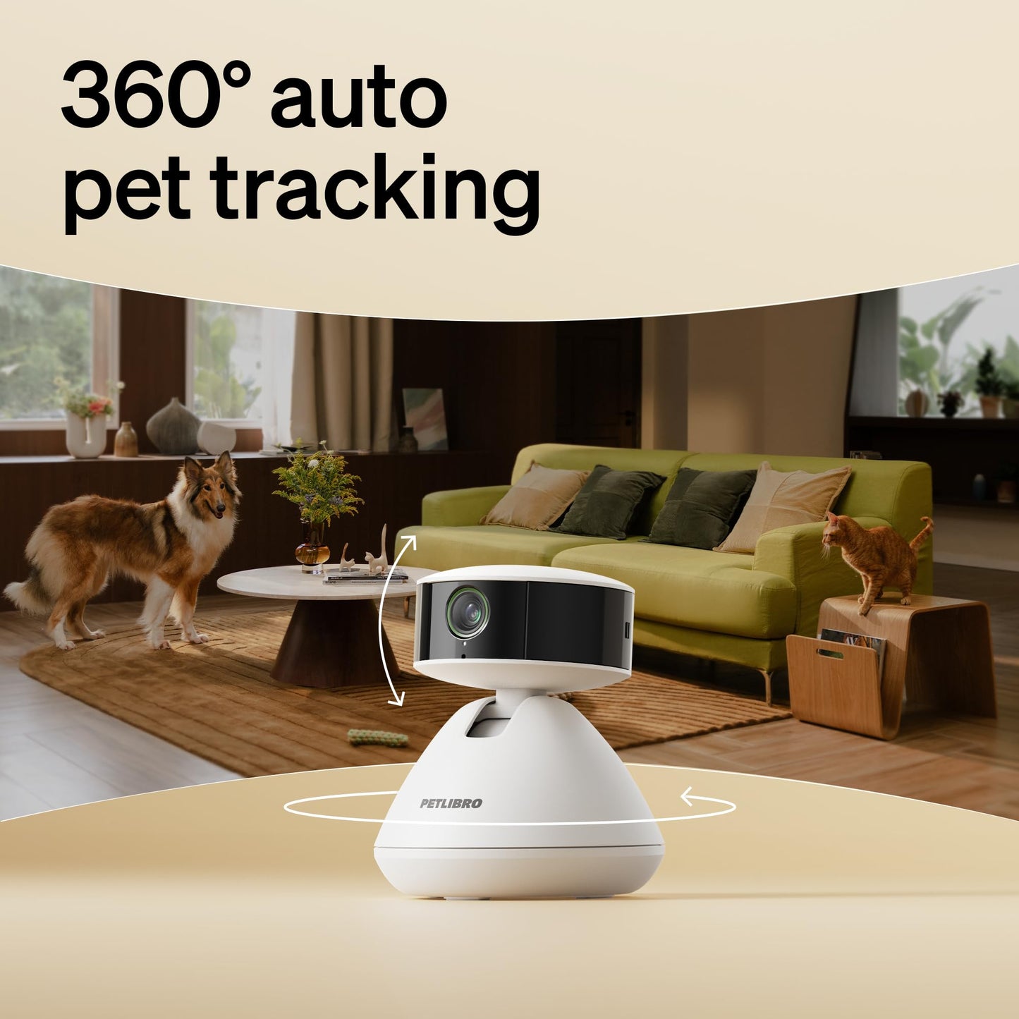 AI Pet Camera with App – Multi-Pet Recognition, Smart Activity Analysis, 360° Auto-Tracking View, 1080P HD, Night Vision & 2-Way Audio