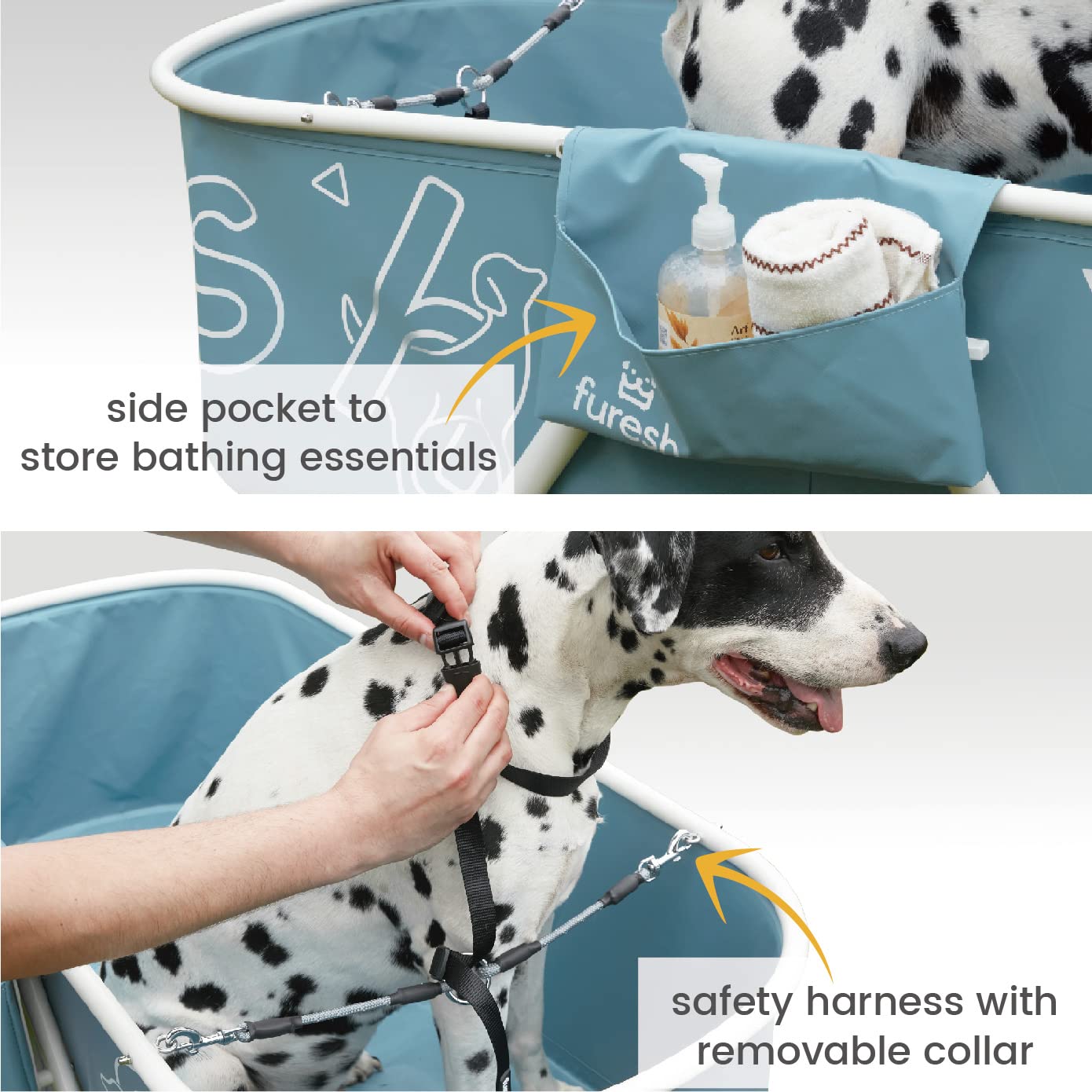 Elevated Foldable Dog Bath Tub with Stairs – Portable Indoor/Outdoor Grooming & Wash Station for Medium and Large Dogs