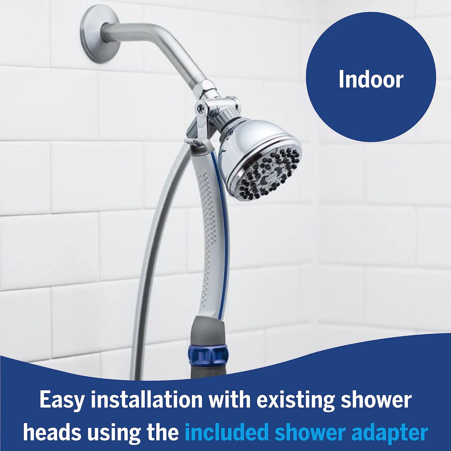 Pet Shower Attachment with Wand Sprayer & 8-Foot Hose – Indoor/Outdoor Dog Bathing System with Watercomb & Narrow Spray Modes, Easy One-Handed Operation