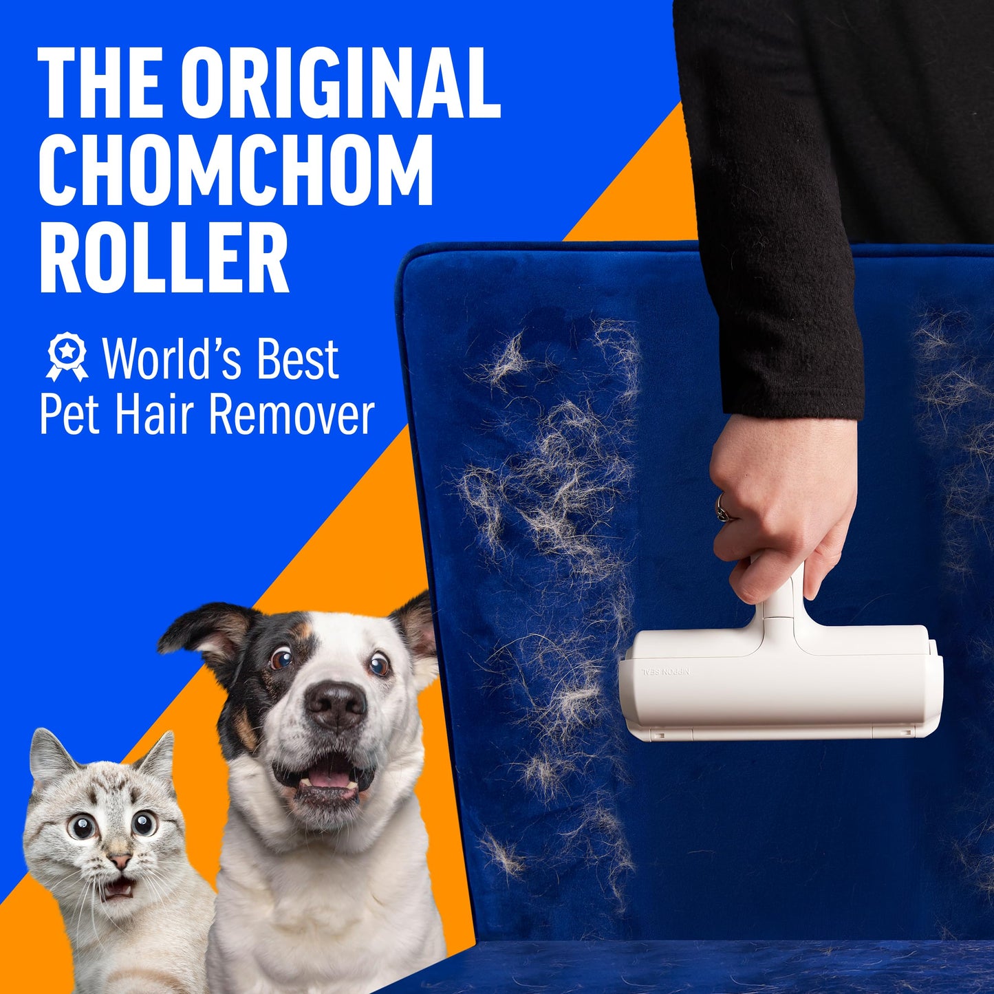 Reusable Pet Hair Remover Roller – Dog & Cat Hair Removal Tool for Furniture, Couch, Carpet, Bedding & Clothing – Portable, Multi-Surface Fur Cleaner