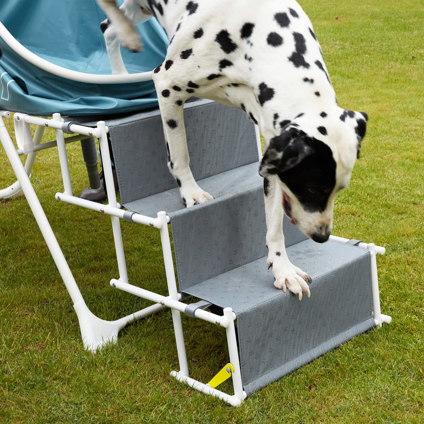 Elevated Foldable Dog Bath Tub with Stairs – Portable Indoor/Outdoor Grooming & Wash Station for Medium and Large Dogs