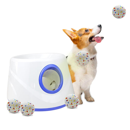 Automatic Dog Ball Launcher – Interactive Fetch Machine with 3 Balls (2.3”) – 3 Distance Settings for Small & Medium Dogs, Indoor/Outdoor Play