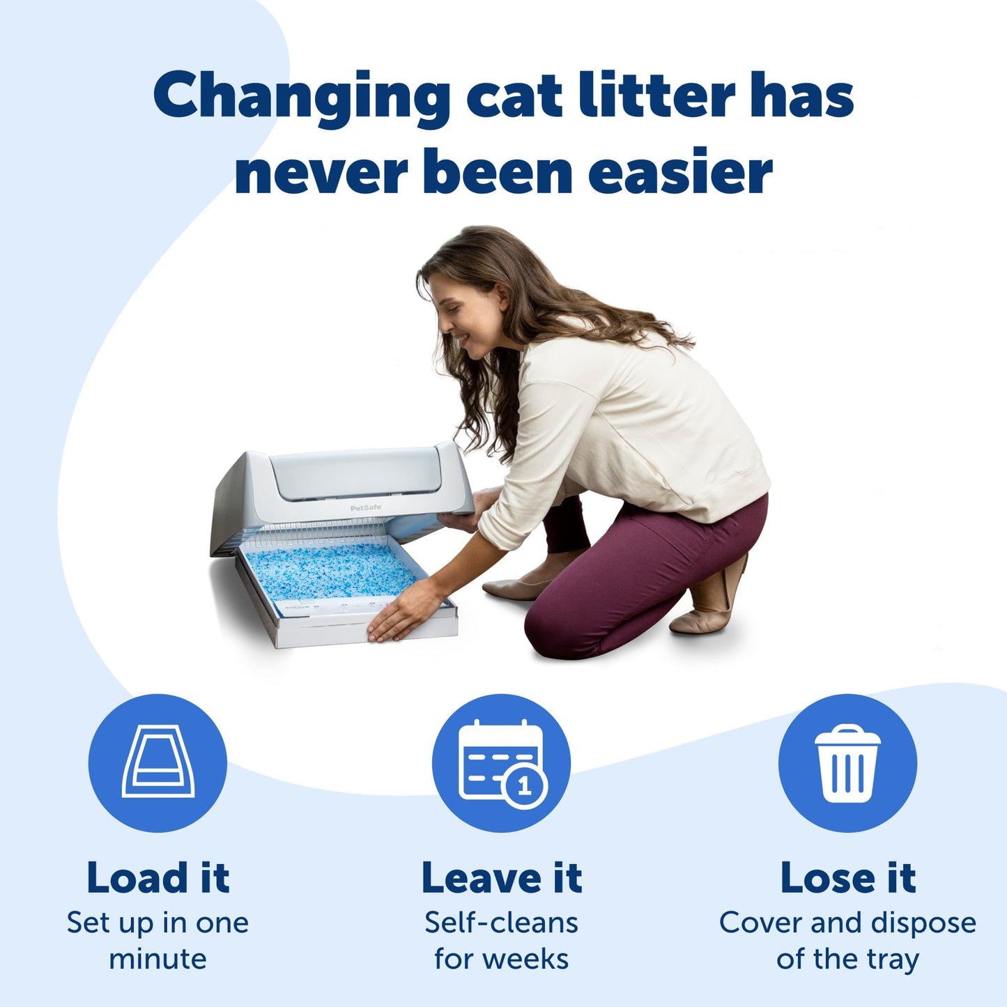 Crystal Cat Litter with Disposable Refill Trays and Lids – Low-Tracking, Odor Control, Leak Protection (4.3 lb Each, Pack of 6)