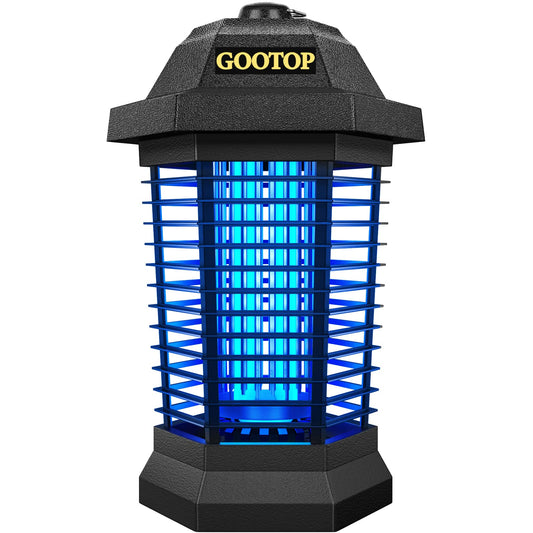 Outdoor & Indoor Bug Zapper – Electric Mosquito and Fly Killer with 4200V Grid, Plug-in Insect Trap, Covers up to 1/2 Acre, Black