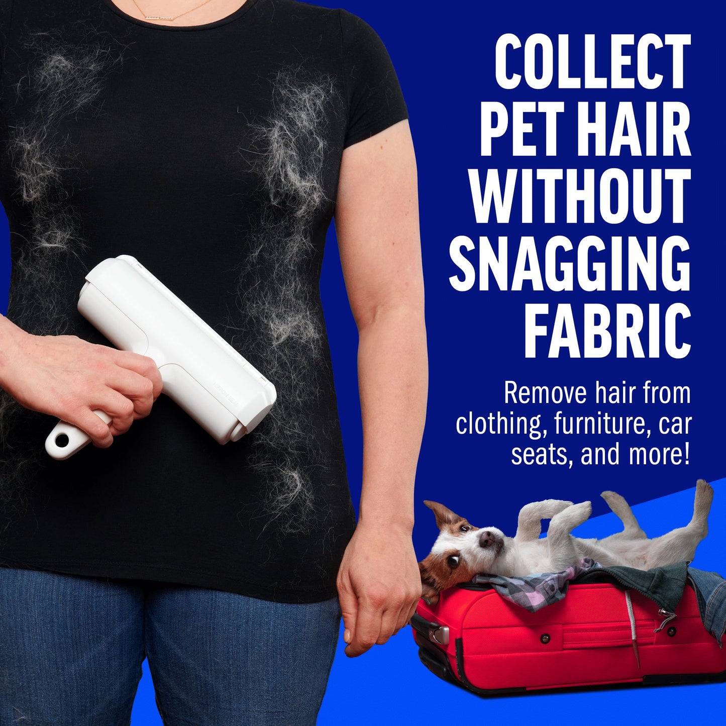 Reusable Pet Hair Remover Roller – Dog & Cat Hair Removal Tool for Furniture, Couch, Carpet, Bedding & Clothing – Portable, Multi-Surface Fur Cleaner