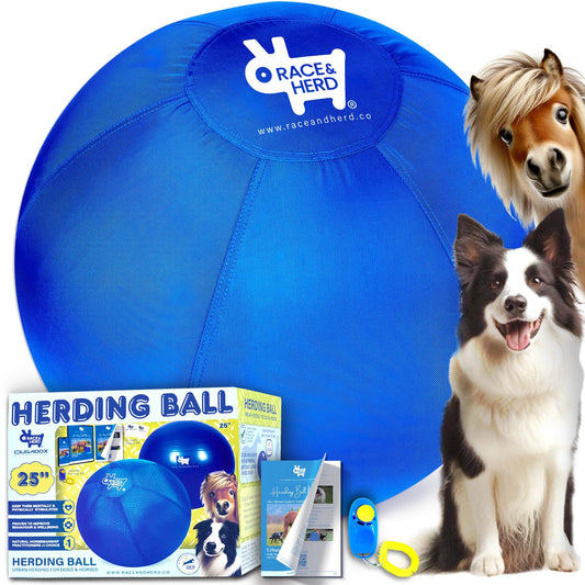 25” XXL Herding Ball for Dogs – Heavy-Duty Outdoor Training & Exercise Toy for Medium Breeds – Durable Dog Toy for Australian Shepherds, Border Collies & Active Dogs (Blue)